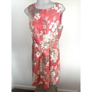 R&K Sateen Floral Pink Beige Women Formal Dress Stylish Cut Modern Size 6P